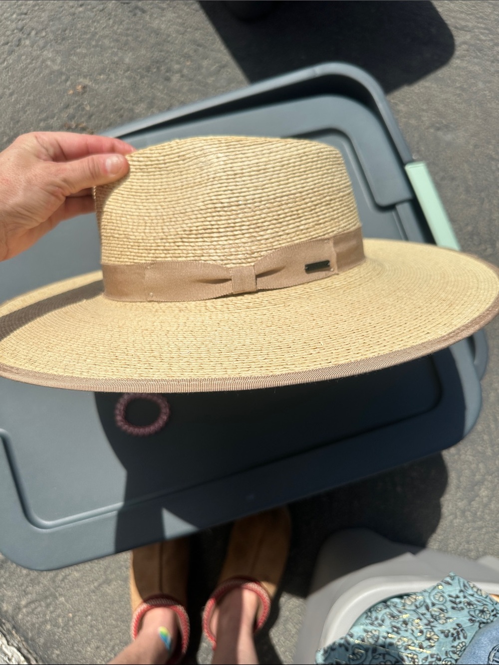 Classic Women's Wide Brim Straw Hat in Beige